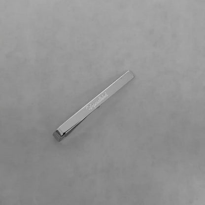 Sterling Silver Engravable Tie Bar Clip Personalized Engraved Monogram