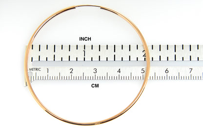 14k rose gold classic endless round hoop earrings 50mm x 1.5mm