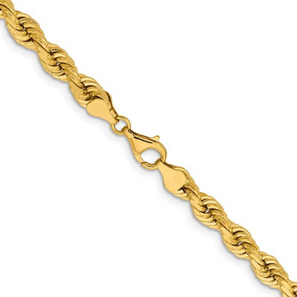 14k solid yellow gold 6.5mm diamond cut rope bracelet anklet choker necklace pendant chain