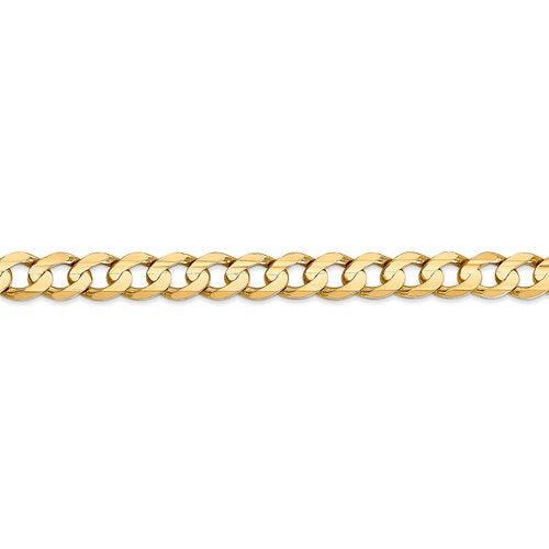 14K Yellow Gold 6.75mm Open Concave Curb Bracelet Anklet Choker Necklace Pendant Chain
