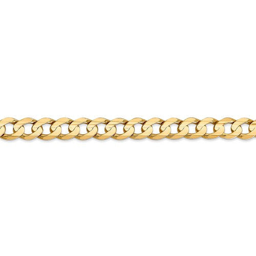 14k yellow gold 6.75mm open concave curb bracelet anklet choker necklace pendant chain