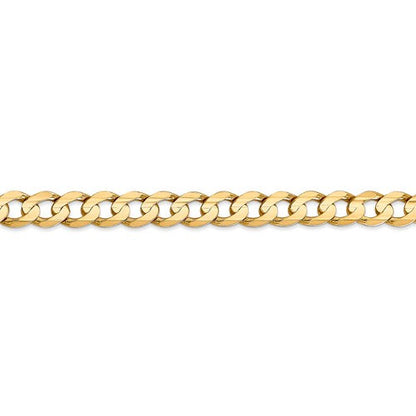 14k yellow gold 6.75mm open concave curb bracelet anklet choker necklace pendant chain