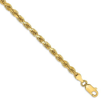 14k¬†solid yellow gold 3.5mm diamond cut rope bracelet anklet necklace pendant chain
