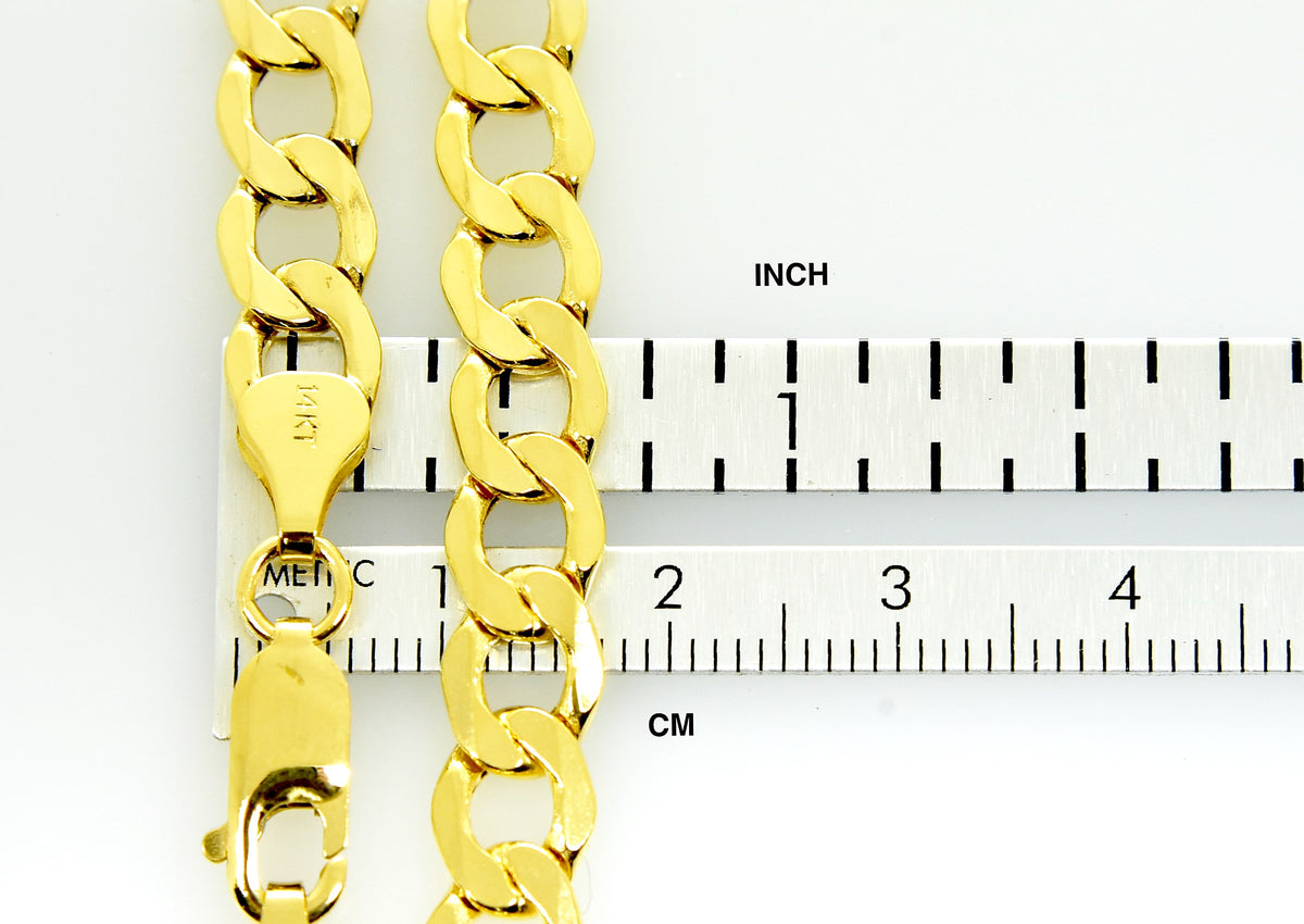 14k yellow gold 7mm curb link bracelet anklet choker necklace pendant chain