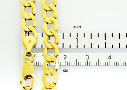 14k yellow gold 7mm curb link bracelet anklet choker necklace pendant chain