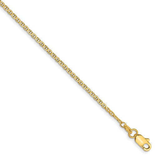 14K Yellow Gold 1.5mm Flat Anchor Link Bracelet Anklet Choker Necklace Pendant Chain