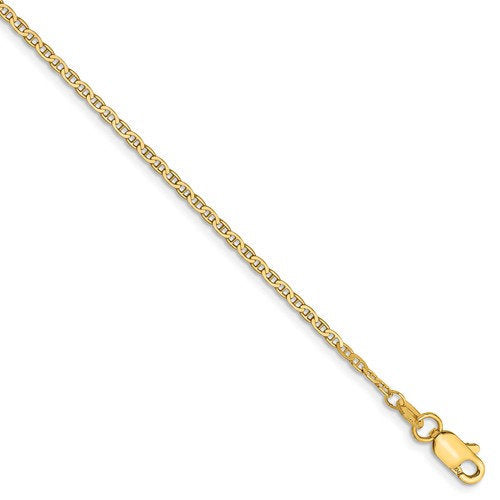 14k yellow gold 1.5mm flat anchor link bracelet anklet choker necklace pendant chain