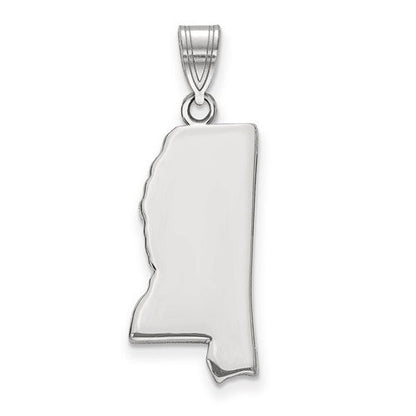 14k gold or sterling silver mississippi ms state map pendant charm personalized monogram