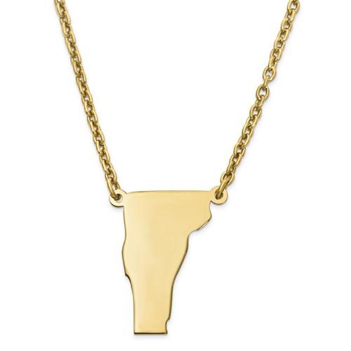 14k gold or sterling silver vermont vt state name necklace personalized monogram