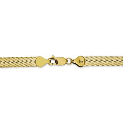 10k yellow gold 5.5mm silky herringbone bracelet anklet choker necklace pendant chain