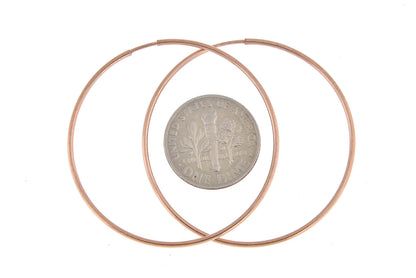 14k rose gold classic endless round hoop earrings 41mm x 1.25mm