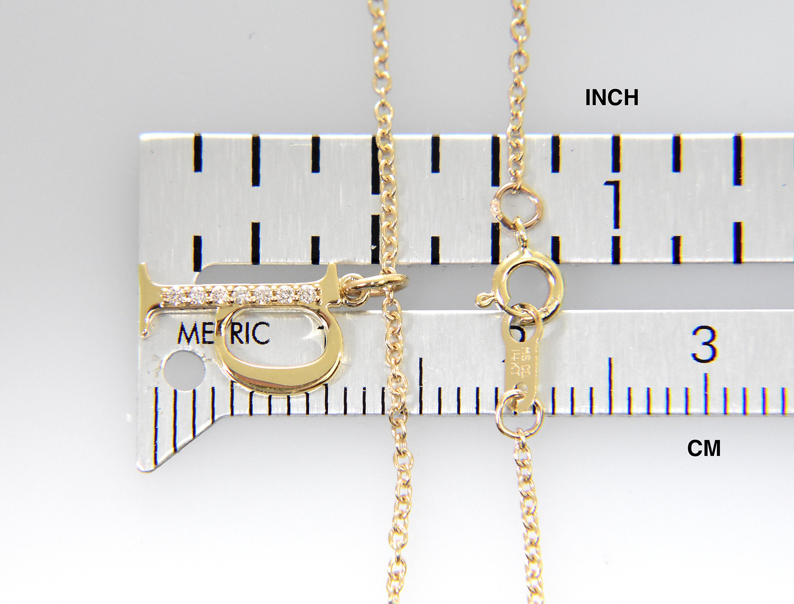 14K Yellow Rose White Gold .04 CTW Diamond Tiny Petite Lowercase Letter P Initial Alphabet Pendant Charm Necklace