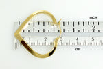 Carregar imagem no visualizador da galeria, 14K Yellow Gold Heart Hoop Earrings 29mm x 3mm
