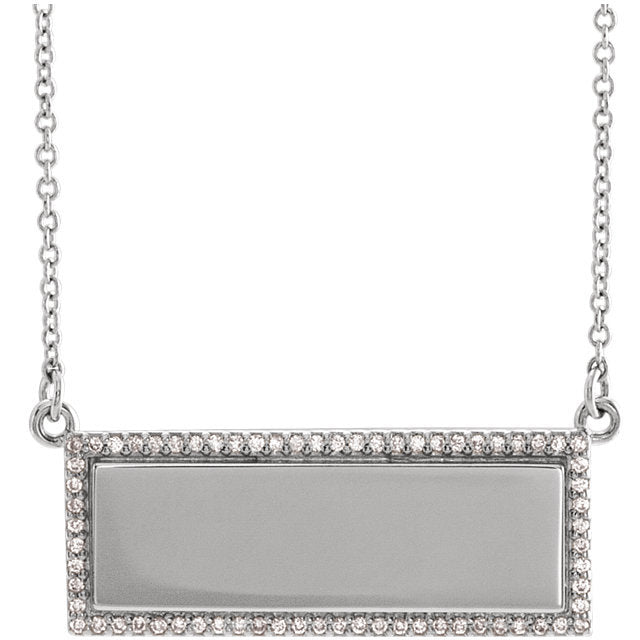 14k yellow rose white gold diamond bar nameplate pendant charm necklace personalized engraved monogram