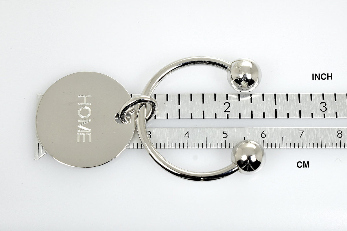 sterling silver round key holder ring keychain personalized engraved monogram