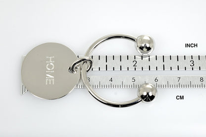 sterling silver round key holder ring keychain personalized engraved monogram