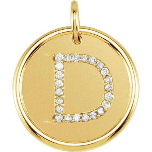 14k yellow rose white gold genuine diamond uppercase letter d initial alphabet pendant charm custom made to order personalized engraved