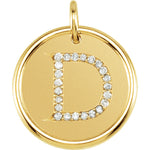 이미지를 갤러리 뷰어에 로드 , 14K Yellow Rose White Gold Genuine Diamond Uppercase Letter D Initial Alphabet Pendant Charm Custom Made To Order Personalized Engraved
