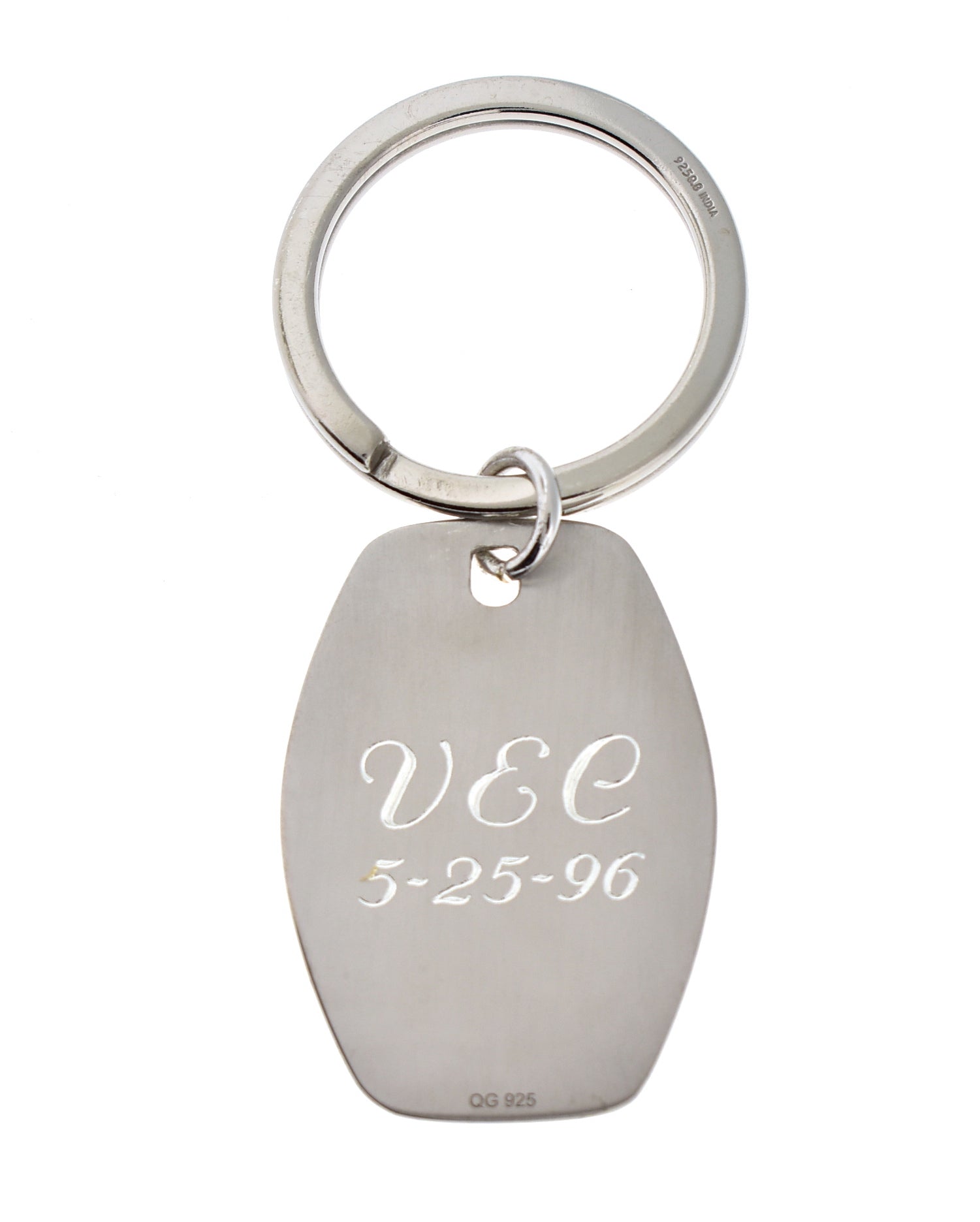 Silver Key Holder Ring Keychain Personalized Engraved Monogram Name ...