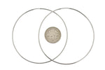 Lataa kuva Galleria-katseluun, 14k White Gold Large Round Endless Hoop Earrings 60mm x 1.20mm
