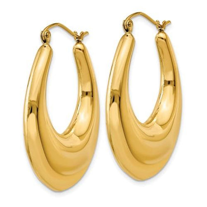 14k yellow gold classic fancy hoop earrings 26mm