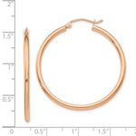 Load image into Gallery viewer, 14K Rose Gold Classic Round Hoop Earrings 35mm x 2mm
