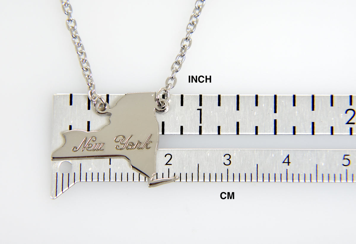 14k gold or sterling silver new york ny state name necklace personalized monogram