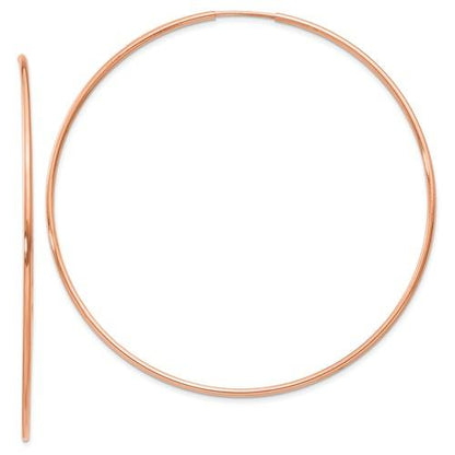 14k rose gold classic endless round hoop earrings 56mm x 1.25mm