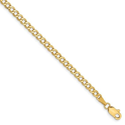 14k yellow gold 2.85mm curb link bracelet anklet choker necklace pendant chain