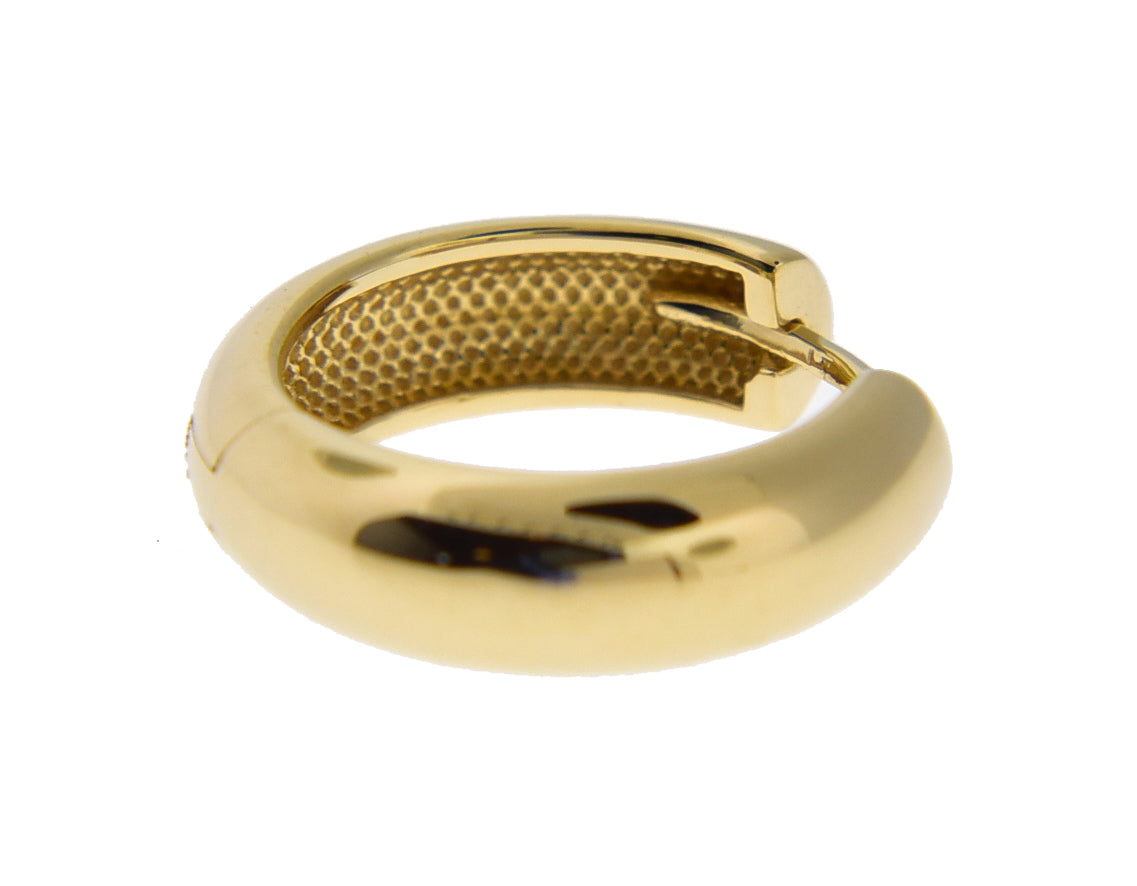 14k yellow gold classic huggie hinged hoop earrings 15mm x 15mm x 4mm