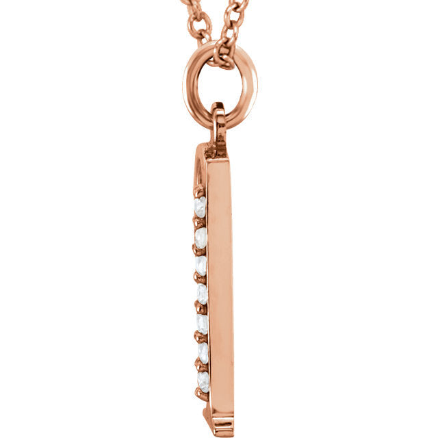 14k yellow rose white gold .04 ctw diamond tiny petite lowercase letter q initial alphabet pendant charm necklace
