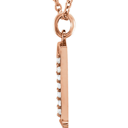 14k yellow rose white gold .04 ctw diamond tiny petite lowercase letter q initial alphabet pendant charm necklace