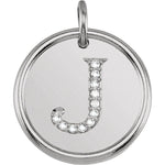 Load image into Gallery viewer, 14K Yellow Rose White Gold Genuine Diamond Uppercase Letter J Initial Alphabet Pendant Charm Custom Made To Order Personalized or Engraved
