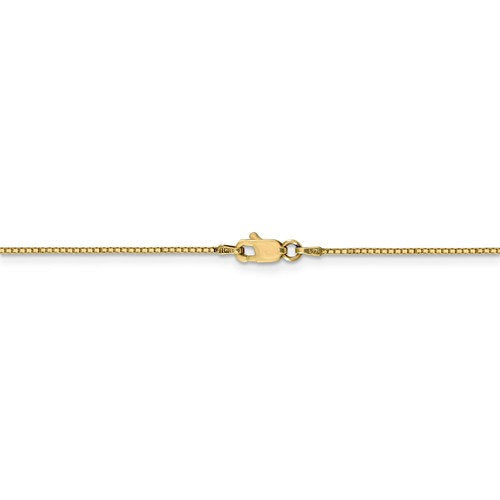 14k yellow gold 0.90mm box bracelet anklet choker necklace pendant chain lobster clasp