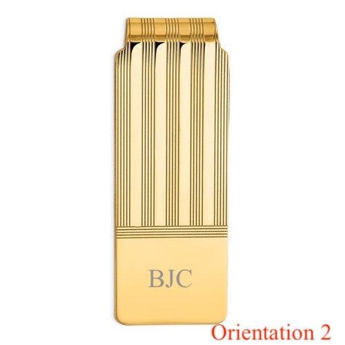 14k solid yellow gold money clip personalized engraved monogram