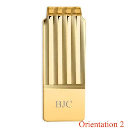 14k solid yellow gold money clip personalized engraved monogram