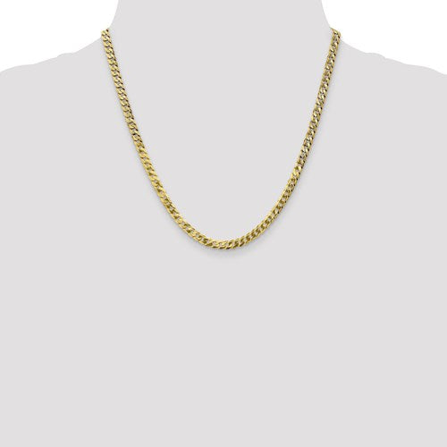 14k yellow gold 4.75mm beveled curb link bracelet anklet choker necklace pendant chain