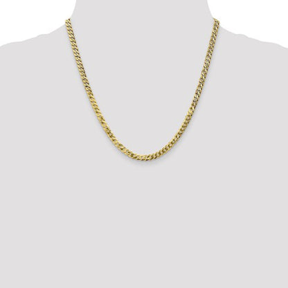 14k yellow gold 4.75mm beveled curb link bracelet anklet choker necklace pendant chain
