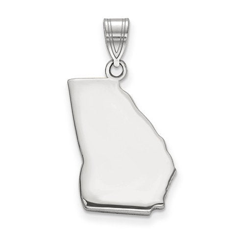 14k gold or sterling silver georgia ga state map pendant charm personalized monogram
