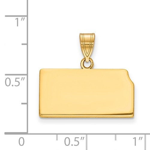 14k gold or sterling silver kansas ks state map pendant charm personalized monogram