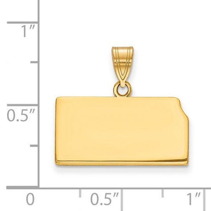 14k gold or sterling silver kansas ks state map pendant charm personalized monogram
