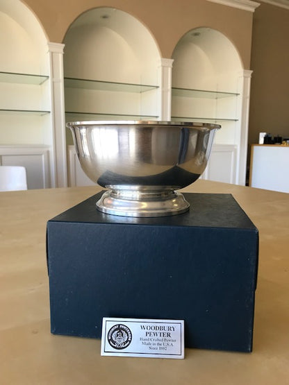 woodbury pewter revere bowl 8 inch satin finish engraved personalized monogram