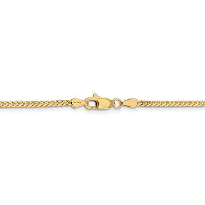 14k yellow gold 2mm franco bracelet anklet choker necklace pendant chain