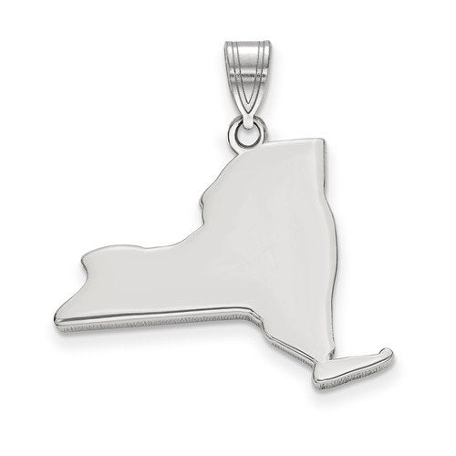 14k gold or sterling silver new york  ny state map pendant charm personalized monogram