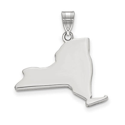 14k gold or sterling silver new york  ny state map pendant charm personalized monogram