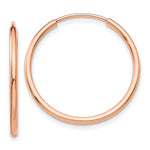 Load image into Gallery viewer, 14k Rose Gold Classic Endless Round Hoop Earrings 22mm x 1.5mm

