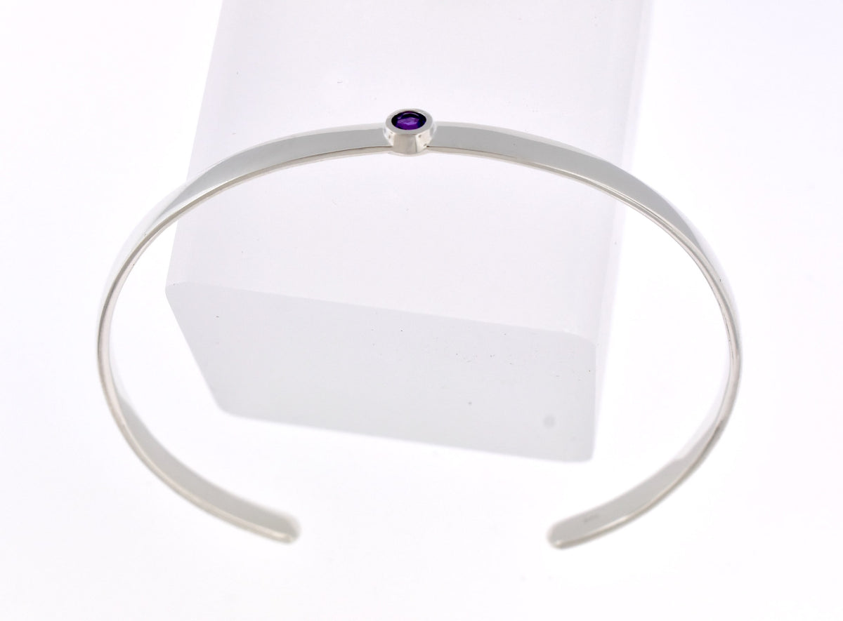 14k yellow white rose gold or sterling silver aquamarine cuff bangle bracelet