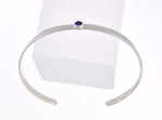 Load image into Gallery viewer, 14K Yellow White Rose Gold or Sterling Silver Aquamarine Cuff Bangle Bracelet
