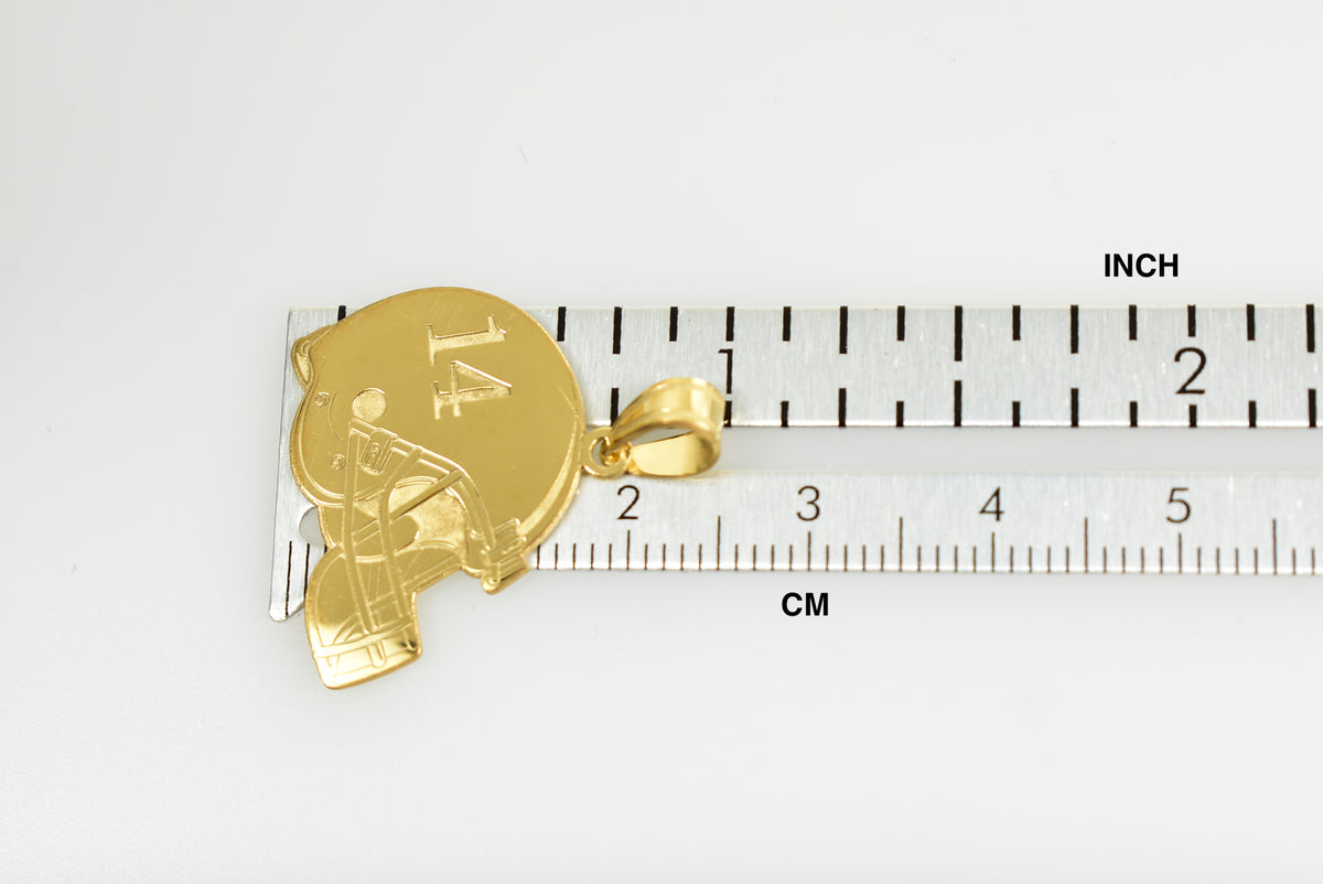 14k 10k gold sterling silver football helmet personalized pendant
