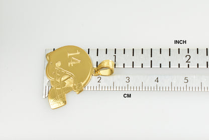 14k 10k gold sterling silver football helmet personalized pendant